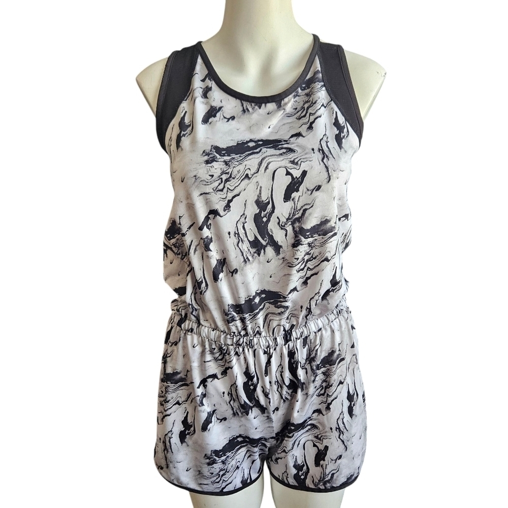 Athletic Works Girls Black White Romper Size 14/16 Pickeball Tennis
